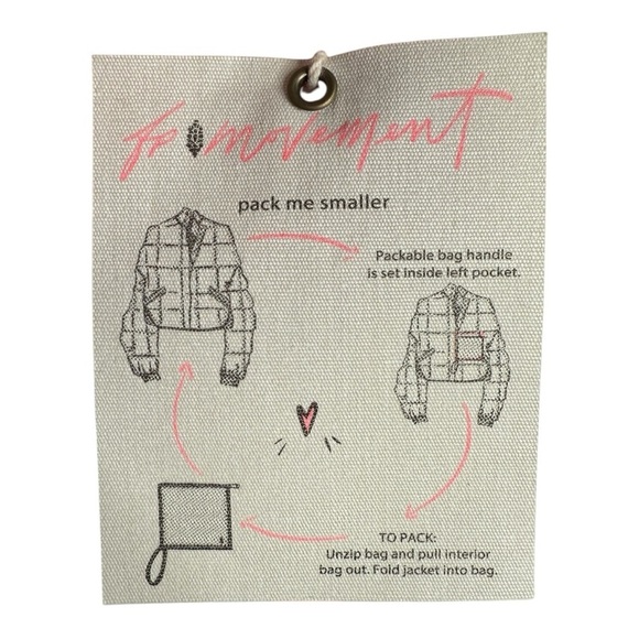 Free People X Hatch Printed Puffer Jacket in Ivory Chevron Combo NEW $248 Pippa - Picture 13 of 16